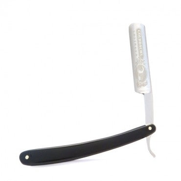 Gold-Dachs "Classic" Straight Razor, Polished Black Cellidor Handle, Half Hollow, Carbon Steel, 5/8"