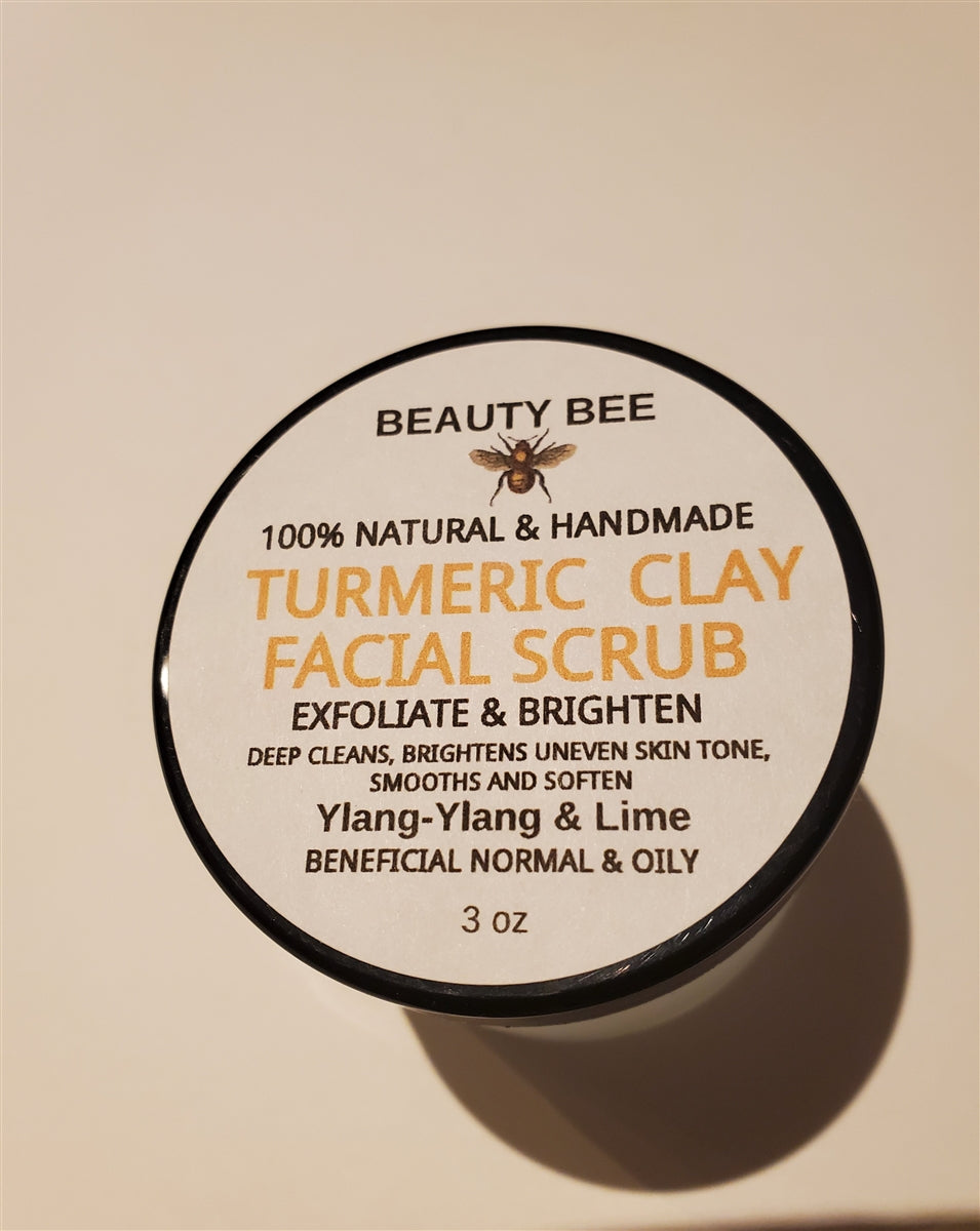 Beauty Bee Turmeric Clay Facial Scrub- Ylang Ylang and Lime