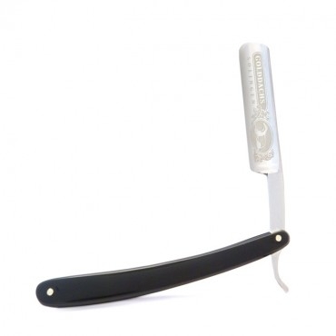 Gold-Dachs "Classic" Straight Razor, Polished Black Cellidor Handle, Half  Hollow, Carbon Steel, 5/8"