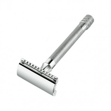 Merkur Double Edge Safety Razor, Straight Cut, Extra Long Handle, Chrome