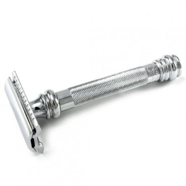 Merkur Double Edge Safety Razor, Straight Cut, Extra Long Handle, Chrome