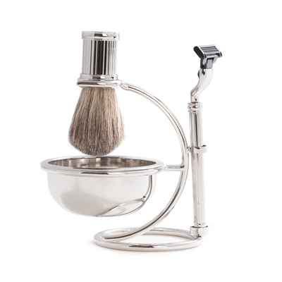 Modern Chrome plated Shave Set