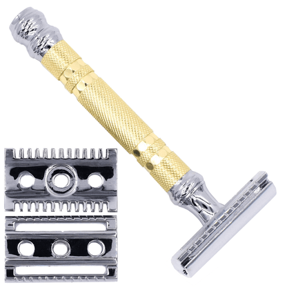 Parker Safety Convertible Safety Razor with Open and Closed Comb plates