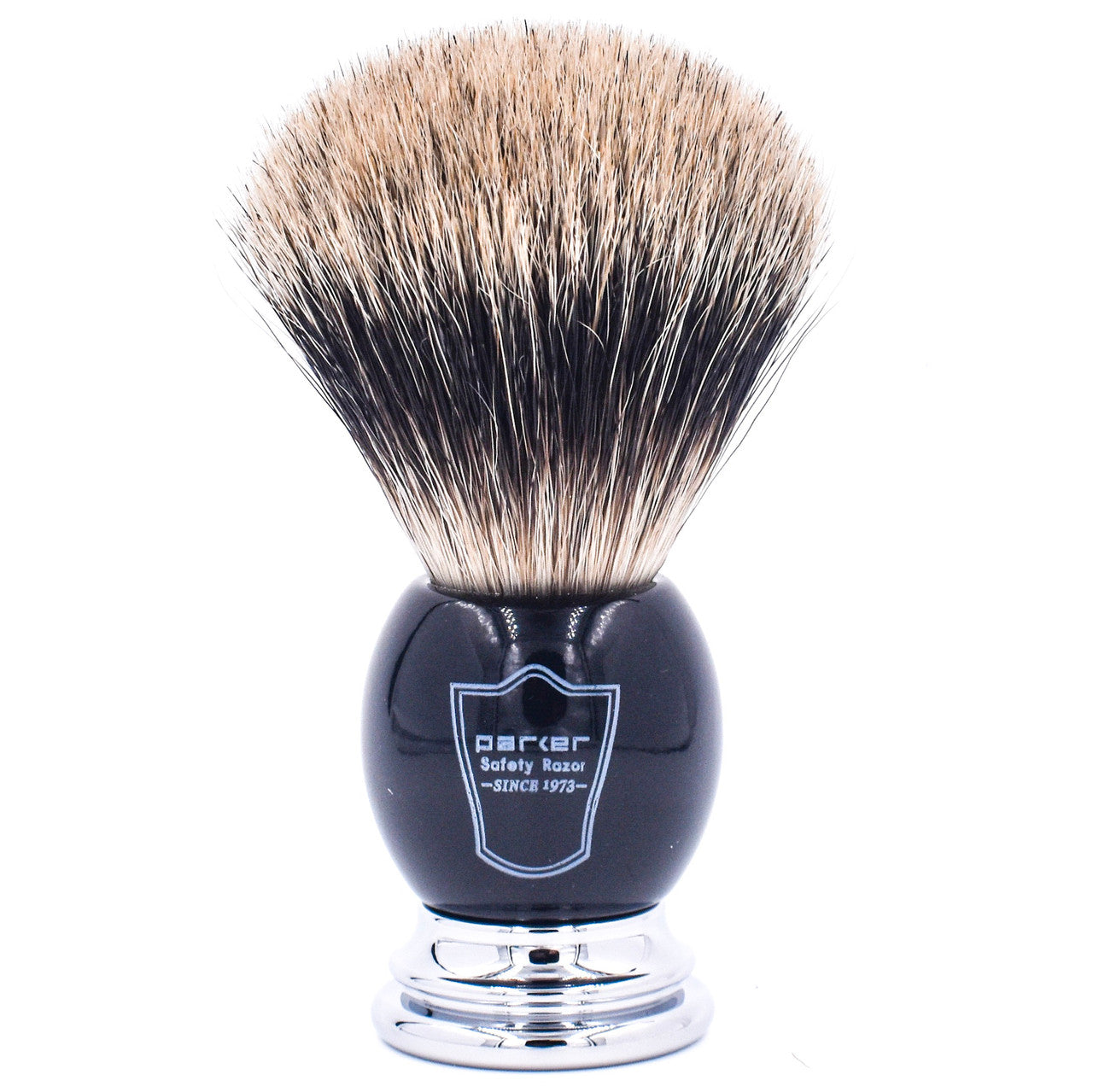 Black & Chrome Handle Pure Badger Bristle