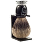 Black & Chrome Handle Pure Badger Bristle