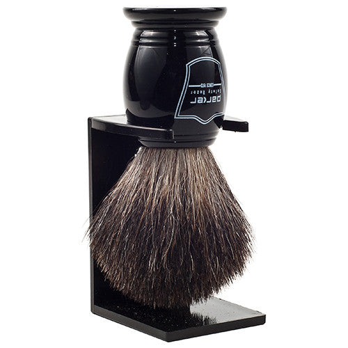 Parker Ebony Handle Black Badger Shaving Brush and Stand