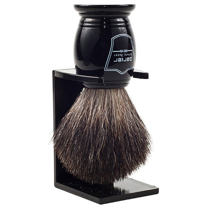 Parker Ebony Handle Black Badger Shaving Brush and Stand