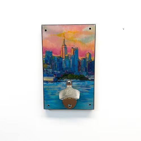 New York City Skyline Painting Bottle Opener