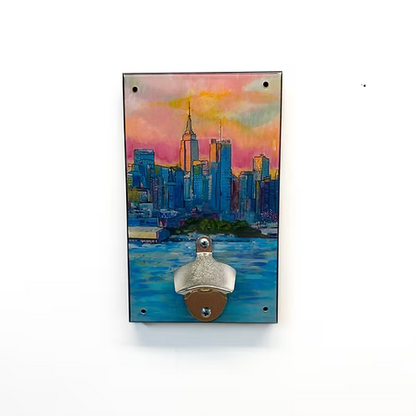New York City Skyline Painting Bottle Opener