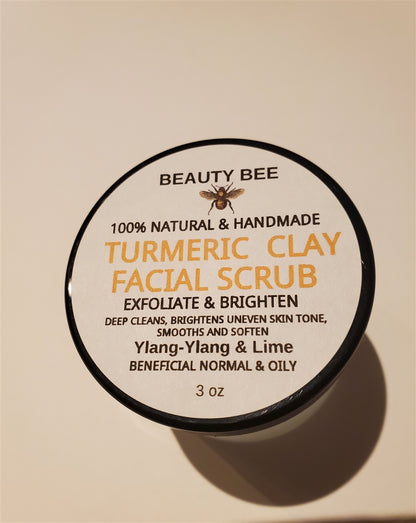 Beauty Bee Turmeric Clay Facial Scrub- Ylang Ylang and Lime