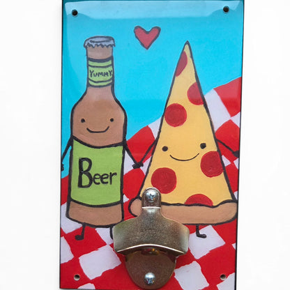 Pizza and Beer Bottle Opener