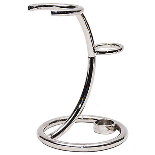 Curved Chrome Safety Razor and Brush Stand from Super Safety Razors