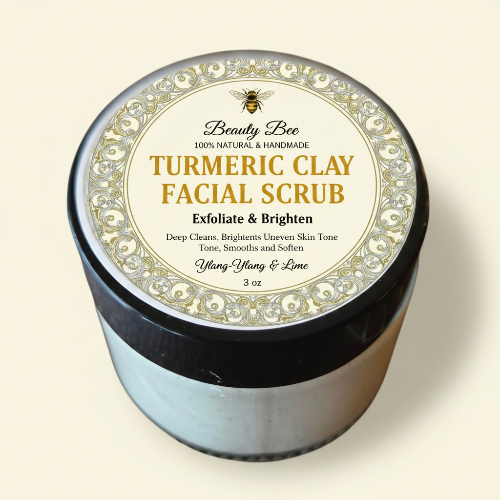 Turmeric Clay Facial Scrub - Full Label View